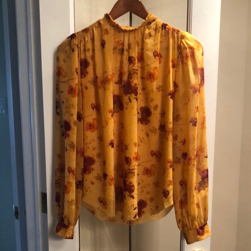 Wilfred Yellow Floral Long-Sleeve Blouse